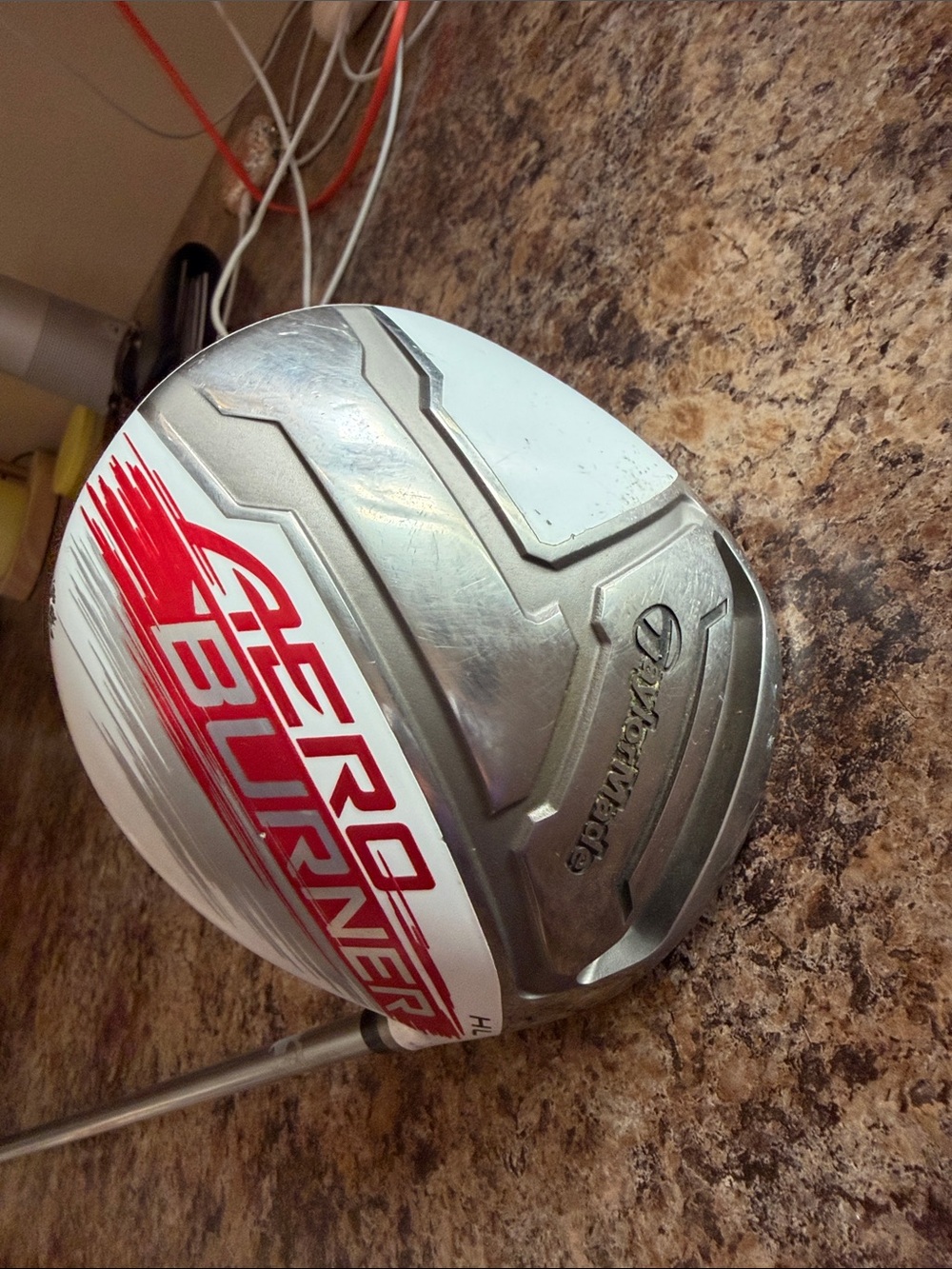 TaylorMade Aero Burner Golf Driver Head - L flex reax 45 White/Red/Silver